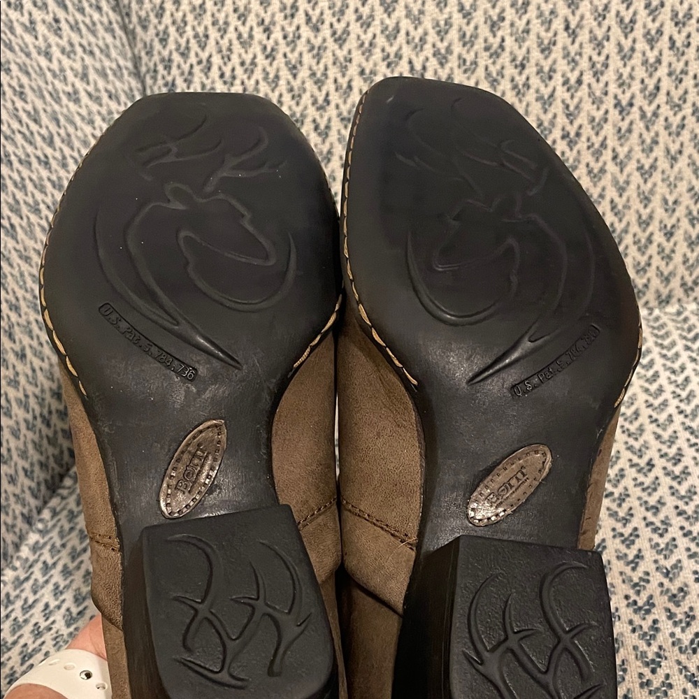 Born Brown leather Slip-On Ankle Booties - Picture 6 of 6
